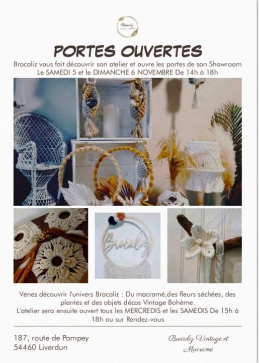 Portes ouvertes chez Brocaliz le 5 et 6 novembre 2022 au 187 route de Pompey à Liverdun